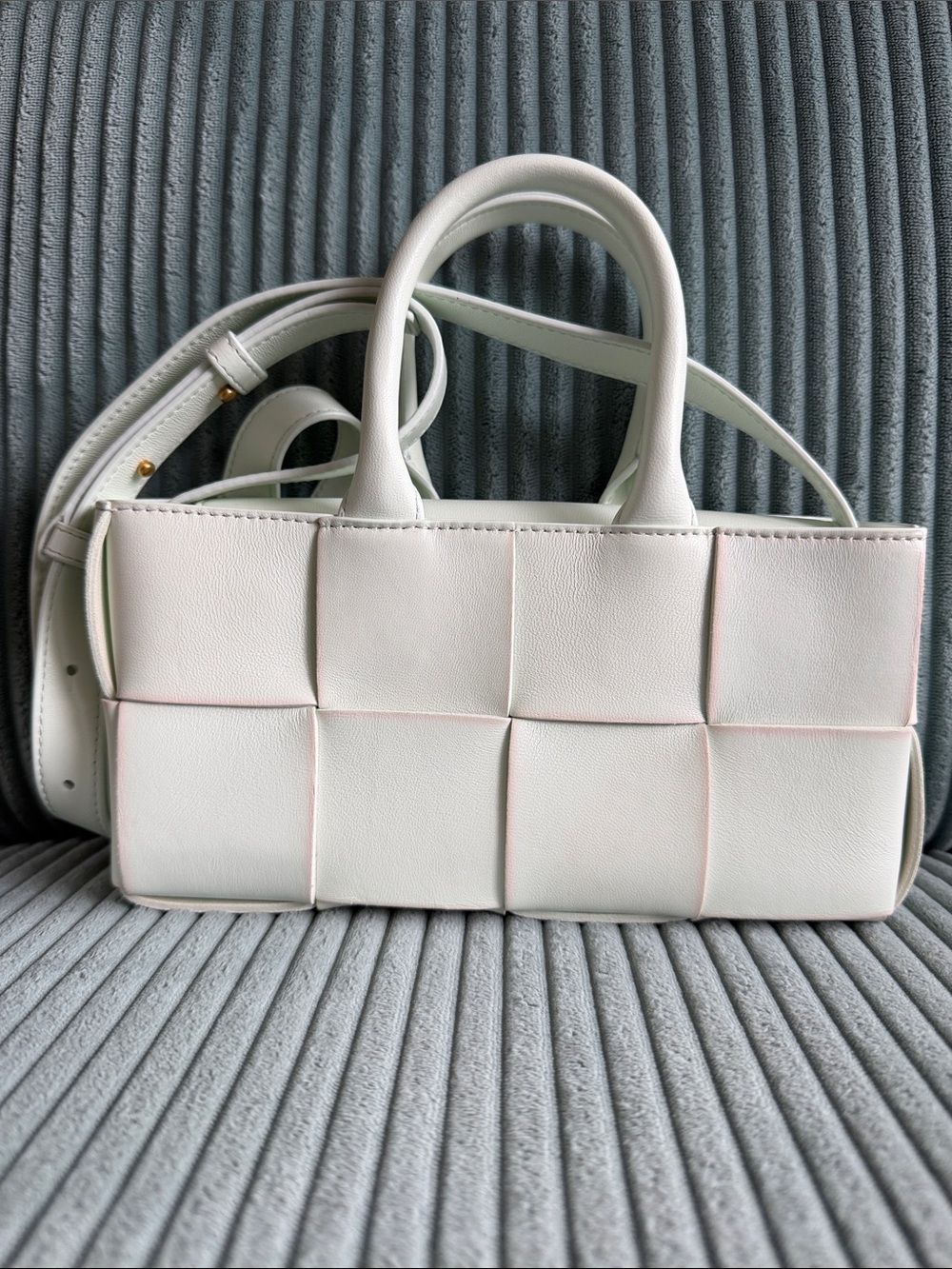 Bottega Veneta Pale Green Arco East/West Crossbody Tote